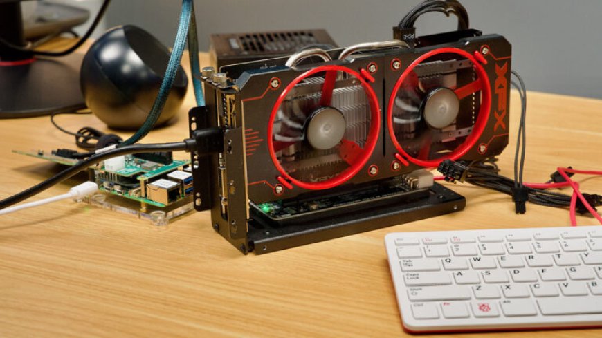 Maze of adapters, software patches get a dedicated GPU working on a Raspberry Pi