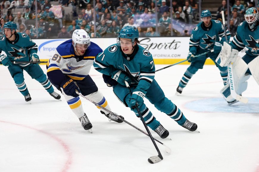 Sharks' Macklin Celebrini, 2024 No. 1 pick, notches first goal and assist in NHL debut