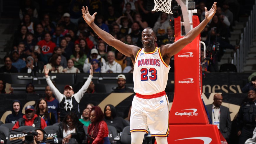 Draymond, Poole trade taunts at end of first half in Warriors-Wizards