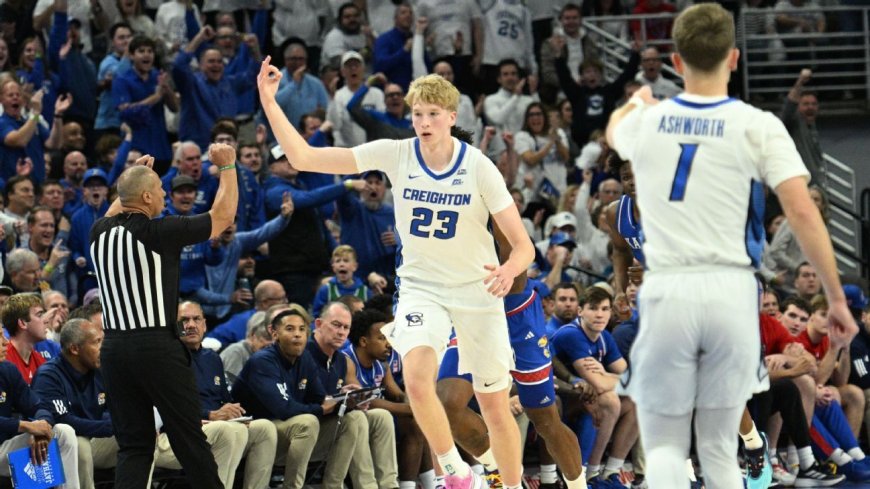 Unranked Creighton storms past No. 1 Kansas