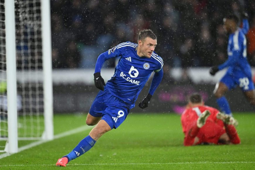 Jamie Vardy, aged 37 (and 11 months). Scoring goals. Setting records. Saving Leicester City.