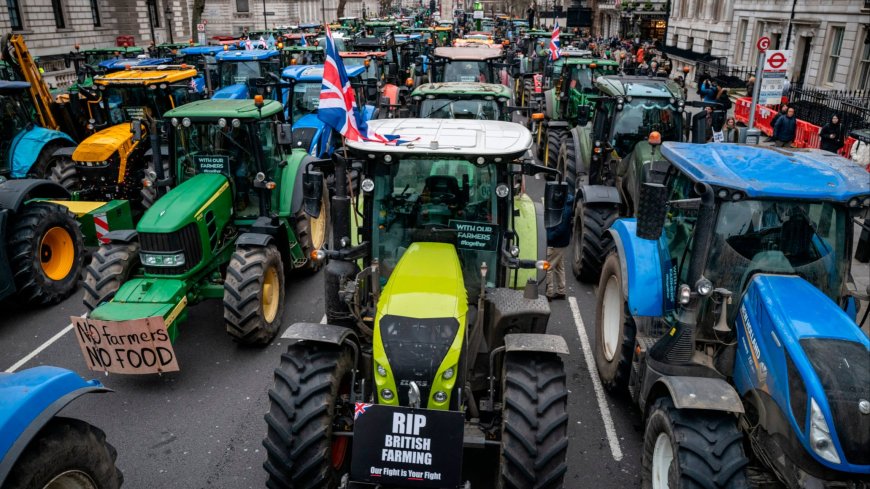 Farmers gather in Whitehall in latest protest against UK Budget tax changes