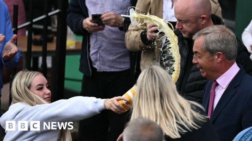 Woman sentenced for hurling milkshake at Farage